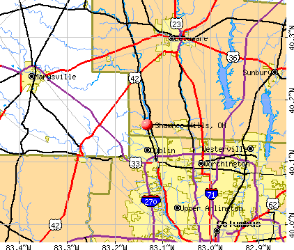 Shawnee Hills, OH map