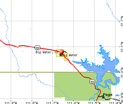 Big Water, UT map