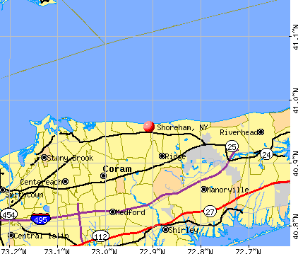 Shoreham, NY map