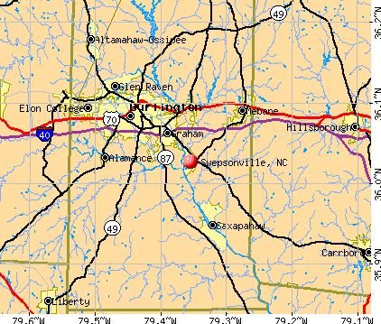 Swepsonville, NC map
