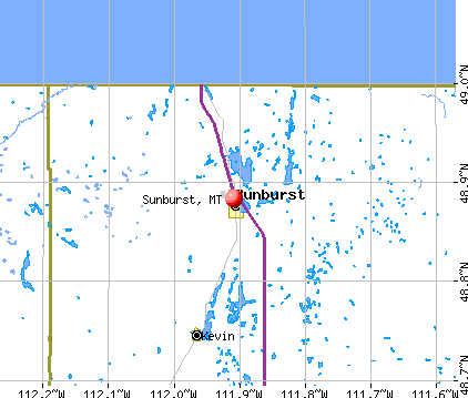 Sunburst, MT map