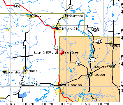 Bear Creek, WI map