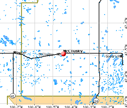 McClusky, ND map