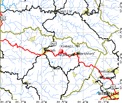 Kimball, WV map