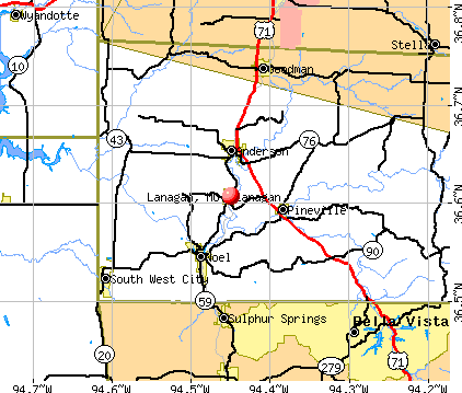 Lanagan, MO map