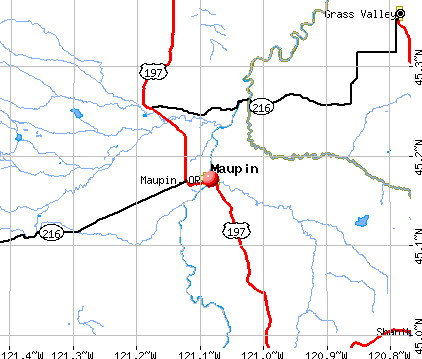Maupin, OR map
