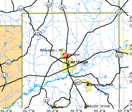 Redwater, MS map