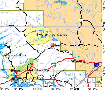 Fountain Lake, AR map