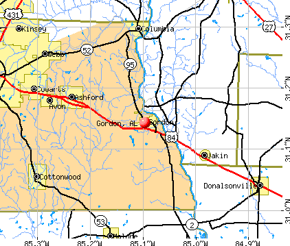 Gordon, AL map