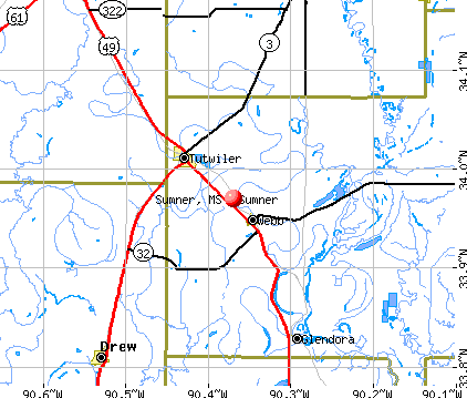 Sumner, MS map