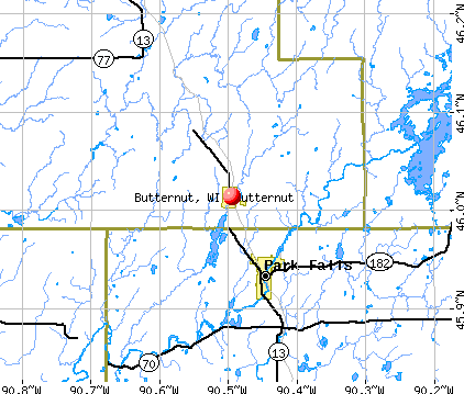 Butternut, WI map