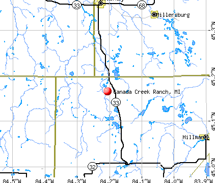 Canada Creek Ranch, MI map