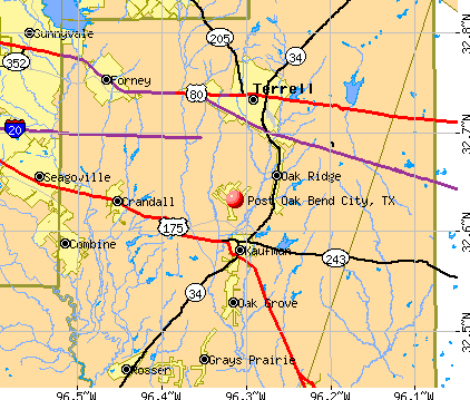 Post Oak Bend City, TX map