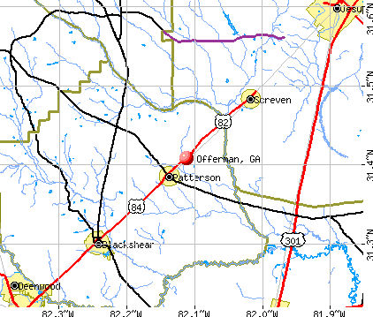 Offerman, GA map