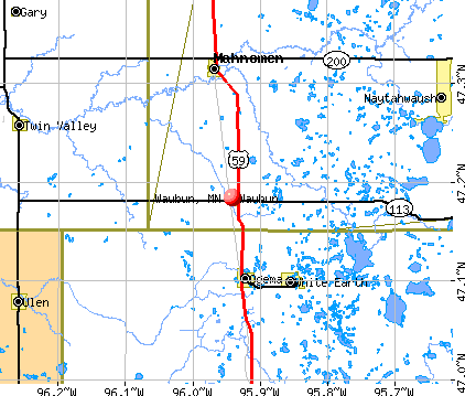 Waubun, MN map