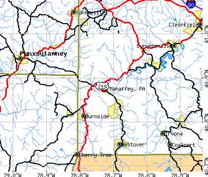 Mahaffey, PA map