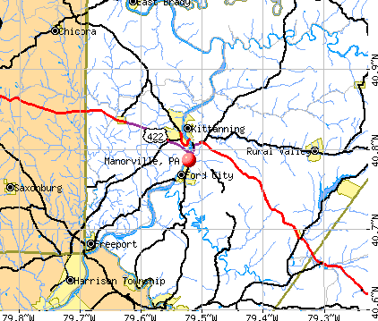 Manorville, PA map
