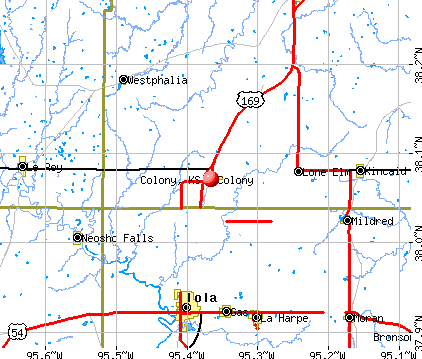Colony, KS map
