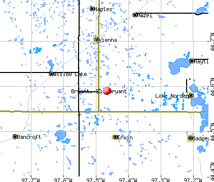 Bryant, SD map