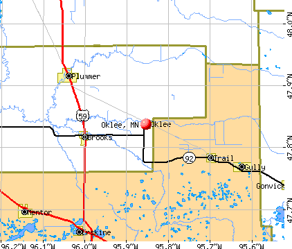 Oklee, MN map