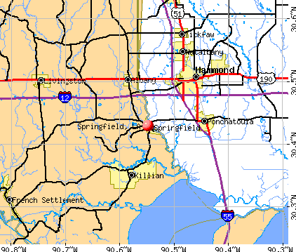 Springfield, LA map