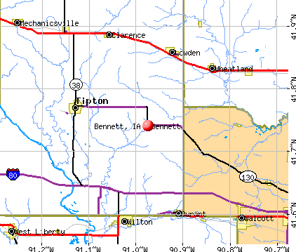Bennett, IA map