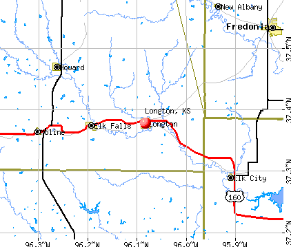 Longton, KS map