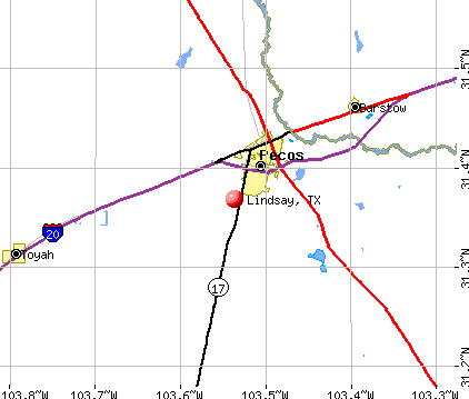 Lindsay, TX map