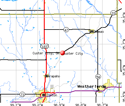 Custer City, OK map