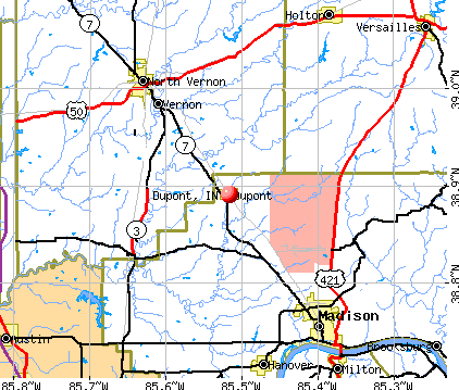 Dupont, IN map