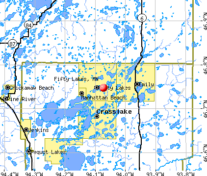 Fifty Lakes, MN map