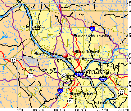 Ben Avon Heights, PA map