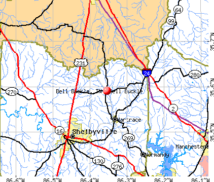 Bell Buckle, TN map