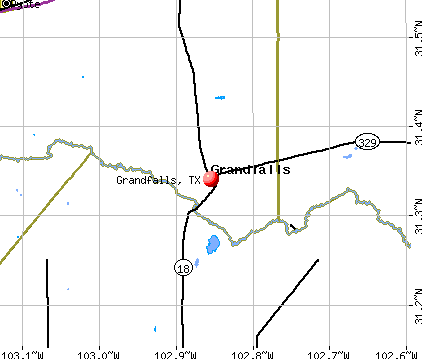 Grandfalls, TX map