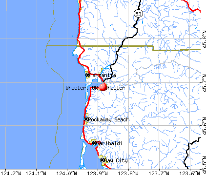 Wheeler, OR map