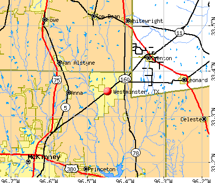 Westminster, TX map