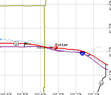 Potter, NE map