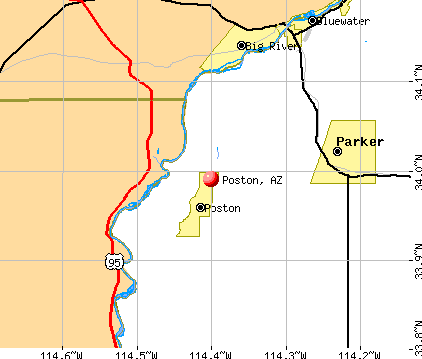 Poston, AZ map