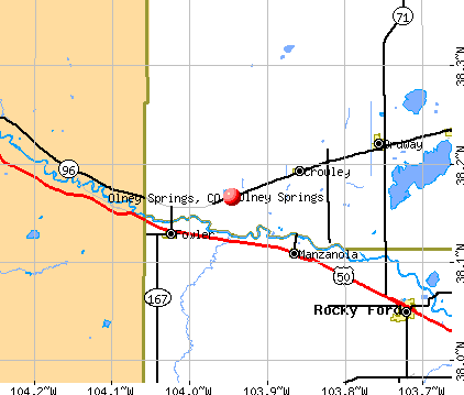 Olney Springs, CO map