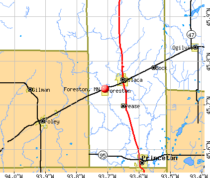 Foreston, MN map