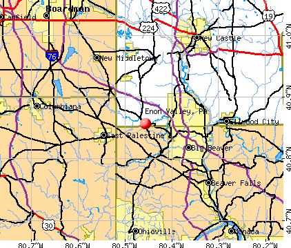 Enon Valley, PA map