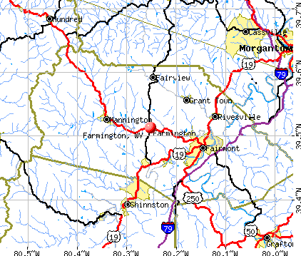 Farmington, WV map