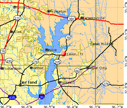 Lavon, TX map