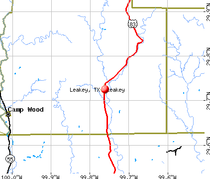 Leakey, TX map