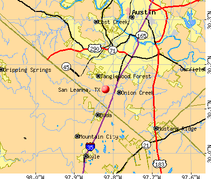 San Leanna, TX map