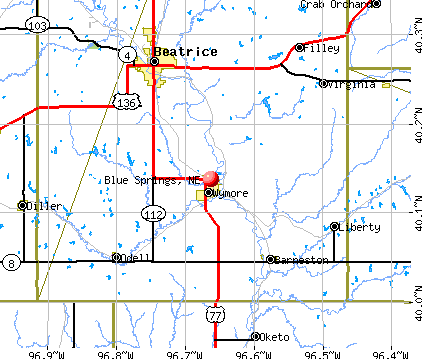 Blue Springs, NE map