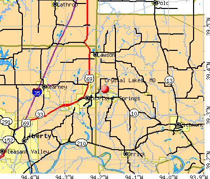 Crystal Lakes, MO map