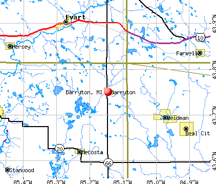 Barryton, MI map