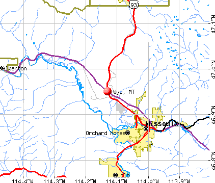 Wye, MT map