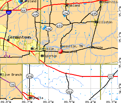 Rossville, TN map